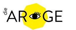 HEADER die ARGE (Logo klein "die", groß AR - GE, getrennt durch das gelbe, achteckige Logo der Theaterakademie mit einem mittigen Auge darin
